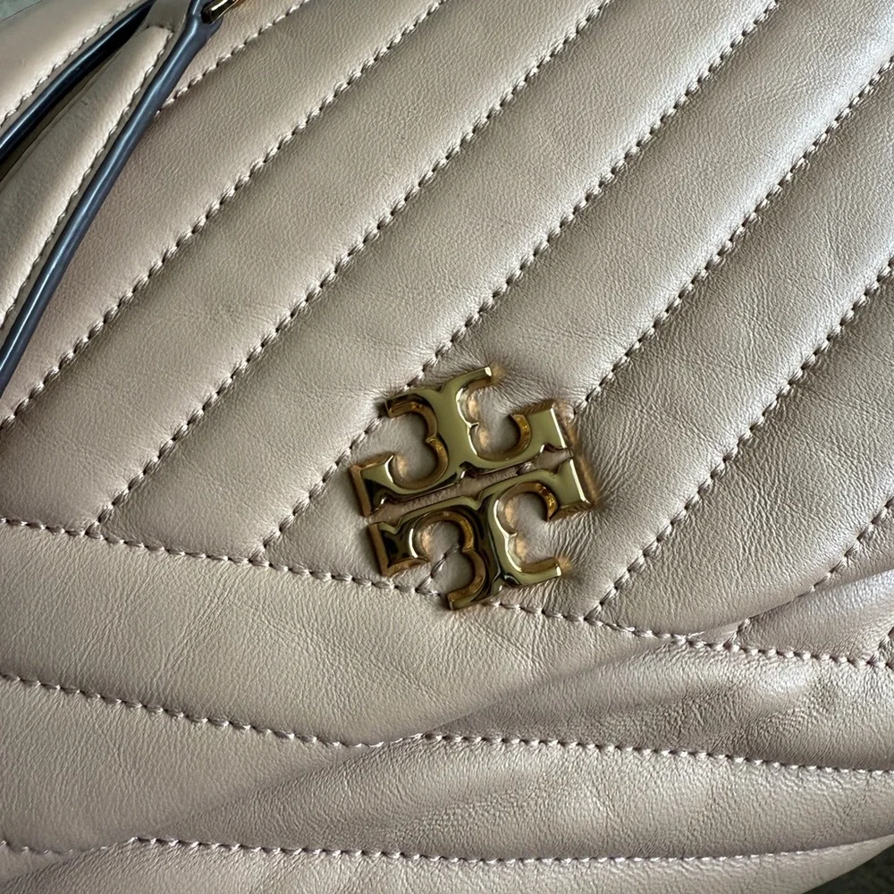Tory Burch Beige Kira Chevron Shoulder Bag